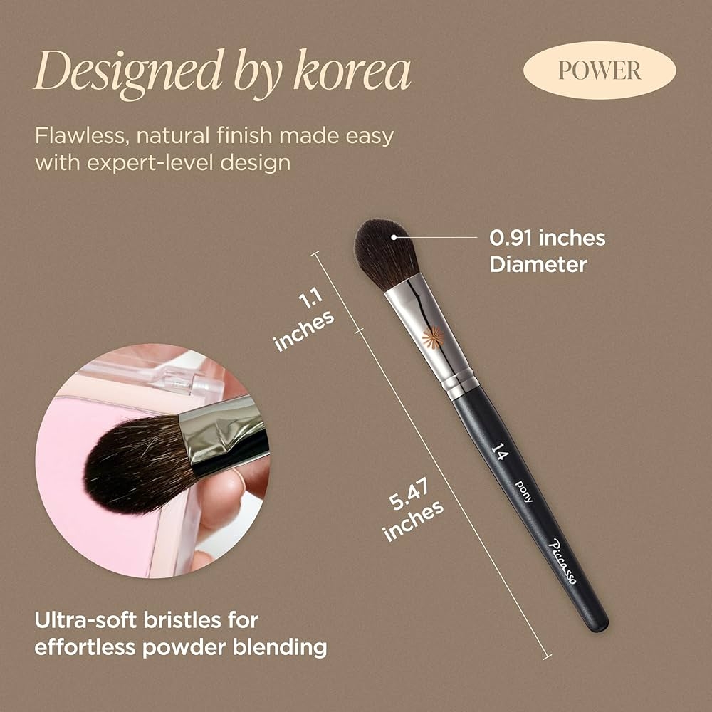 Cọ Má Hồng Phấn , Phủ Trung Tâm Piccasso Pony 14 Highlighter Blusher