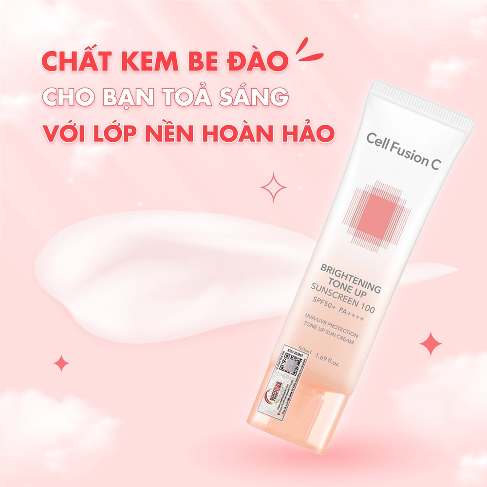 Kem Chống Nắng Cell Fusion C Nâng Tông Ráo Mịn Kiềm Dầu Brightening Tone Up Sunscreen 100 Spf50+ Pa ++++