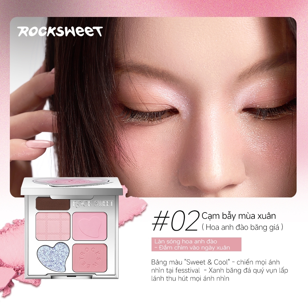 Bảng Phấn Mắt Rock Sweet Bảng Mắt 5 Ô Đa Năng