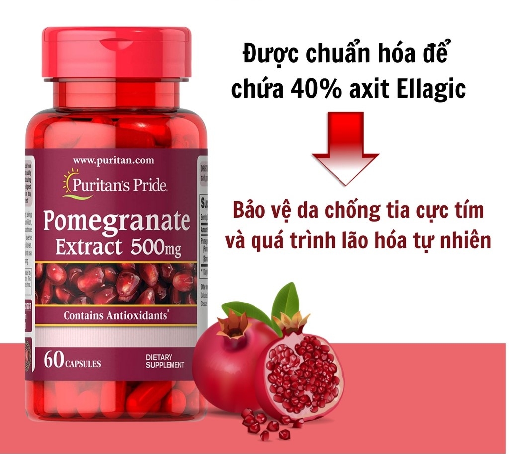 Viên Uống Chống Nắng Puritan’s Pride Pomegranate Extract 250mg Puritan's Pride