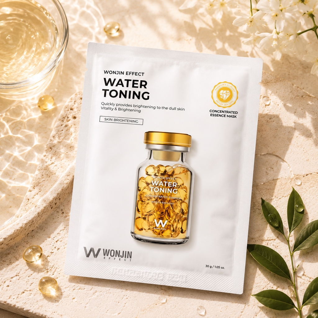 Mặt Nạ Wonjin Dưỡng Trắng Effect Water Toning Concentrated Essence Mask 30g (Vàng)