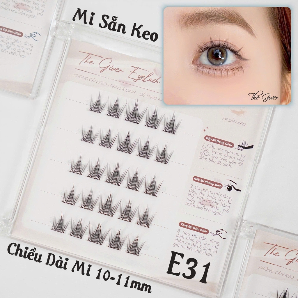 NEW Lông Mi Giả Mi Chùm Sẵn Keo Tự Dính The Giver