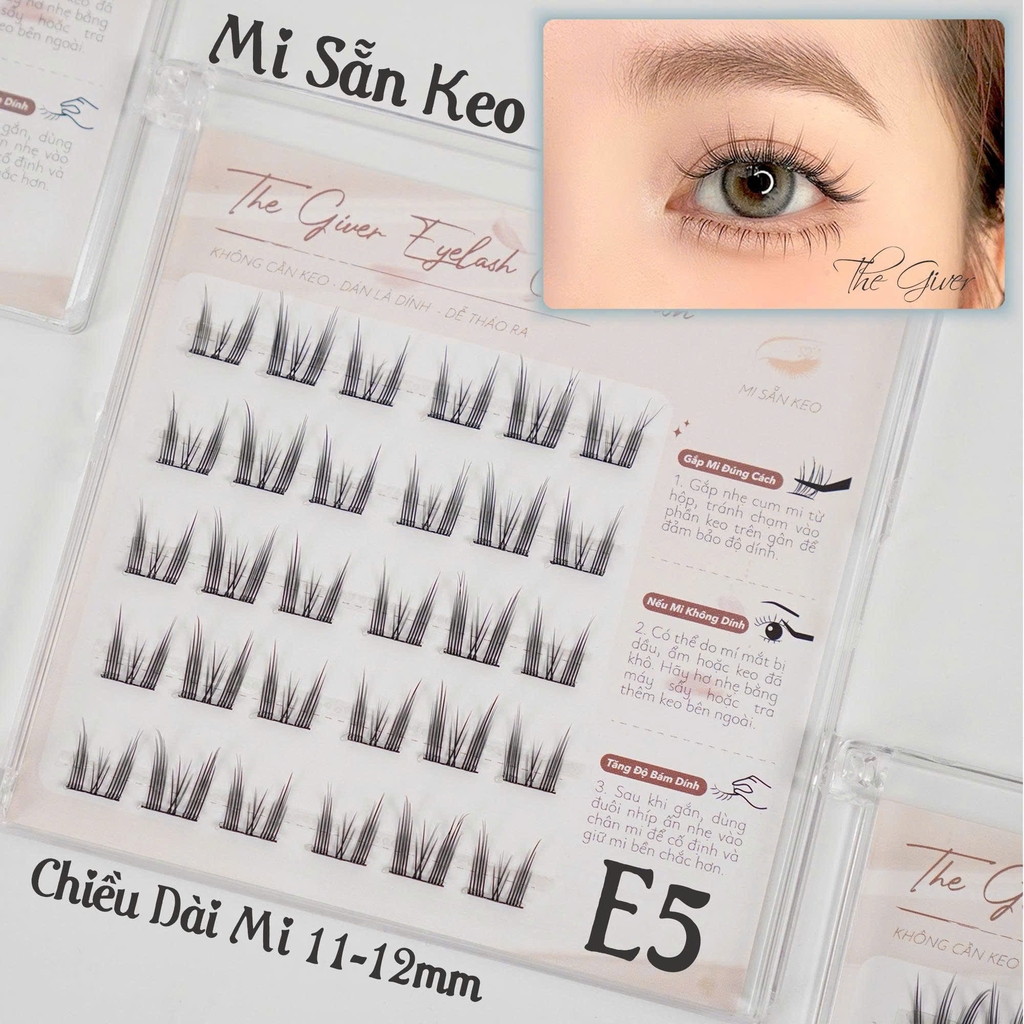 NEW Lông Mi Giả Mi Chùm Sẵn Keo Tự Dính The Giver