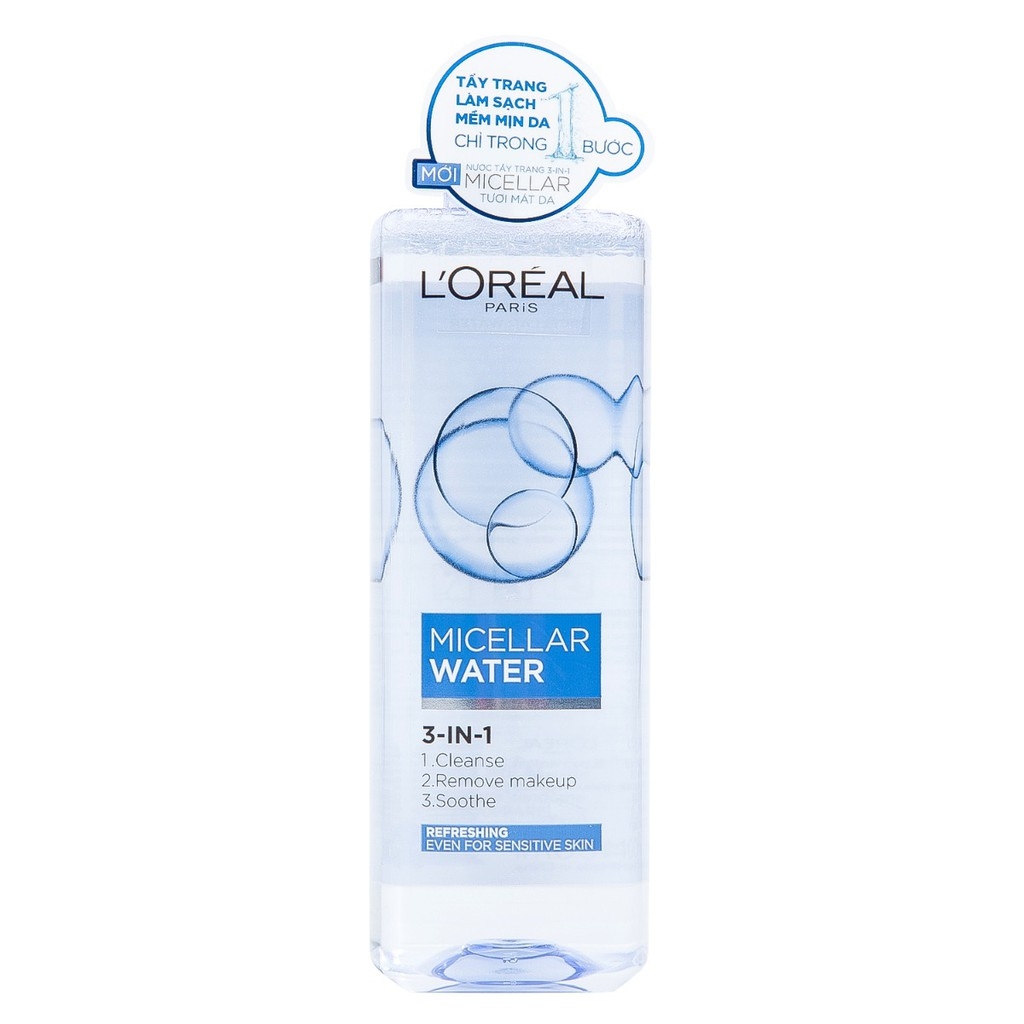 Nước Tẩy Trang Cho Mọi Loại Da 3-in-1 LOreal Paris Micellar Water 400ml