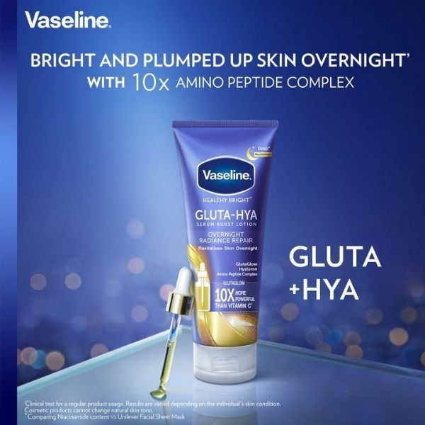 Sữa Dưỡng Thể Trắng Da Ban Đêm Vaseline Healthy Bright Gluta-Hya Serum Burst Lotion