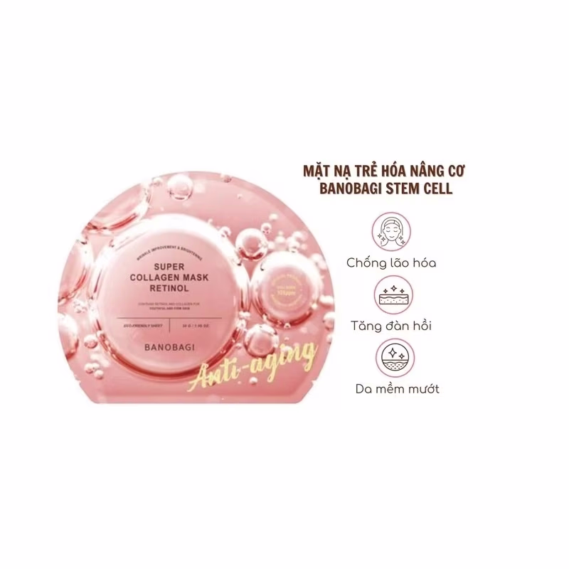 Mặt Nạ Giảm Nếp Nhăn Banobagi Super Collagen Mask Retinol 30g
