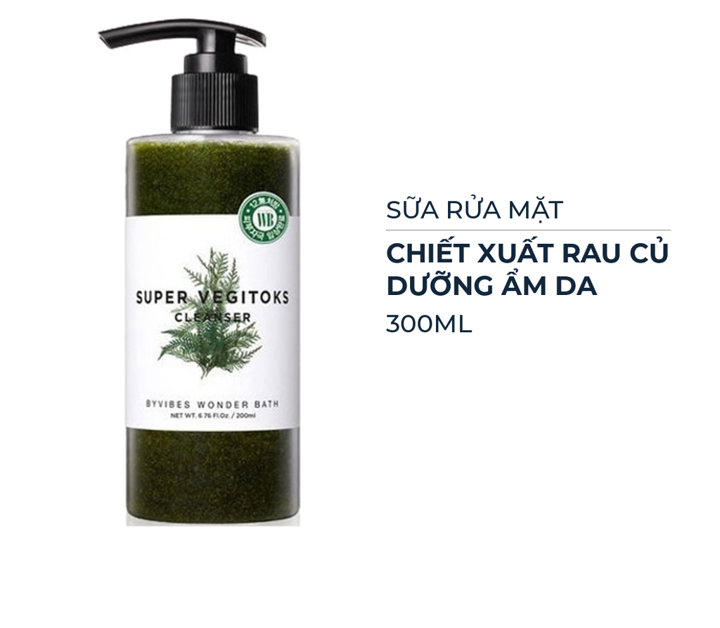 Sữa Rửa Mặt Rau Củ Byvibes Wonder Bath Super Vegitoks Cleanser 300ml