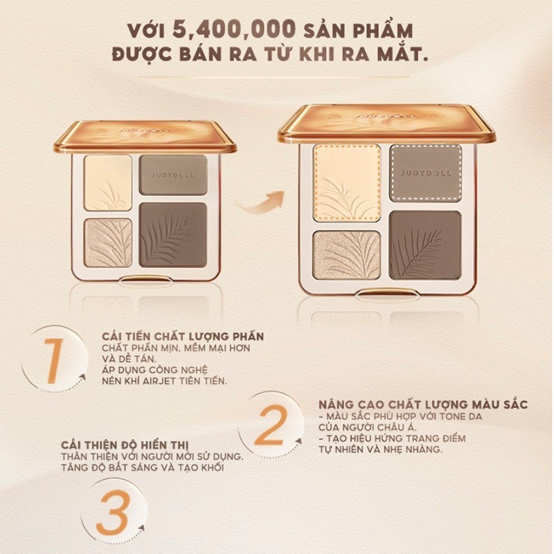 Bảng Phấn Bắt Sáng Tạo Khối Judydoll