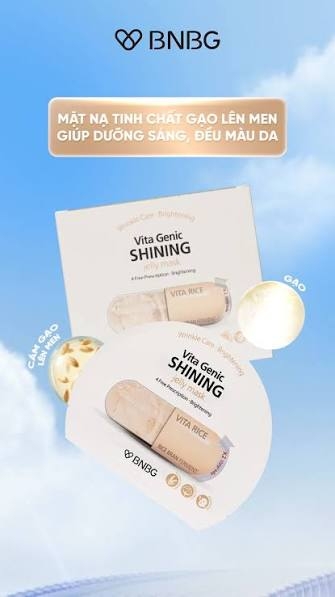 Mặt Nạ Sáng Da Đều Màu BNBG Vita Genic Shining Jelly Mask (Trắng)