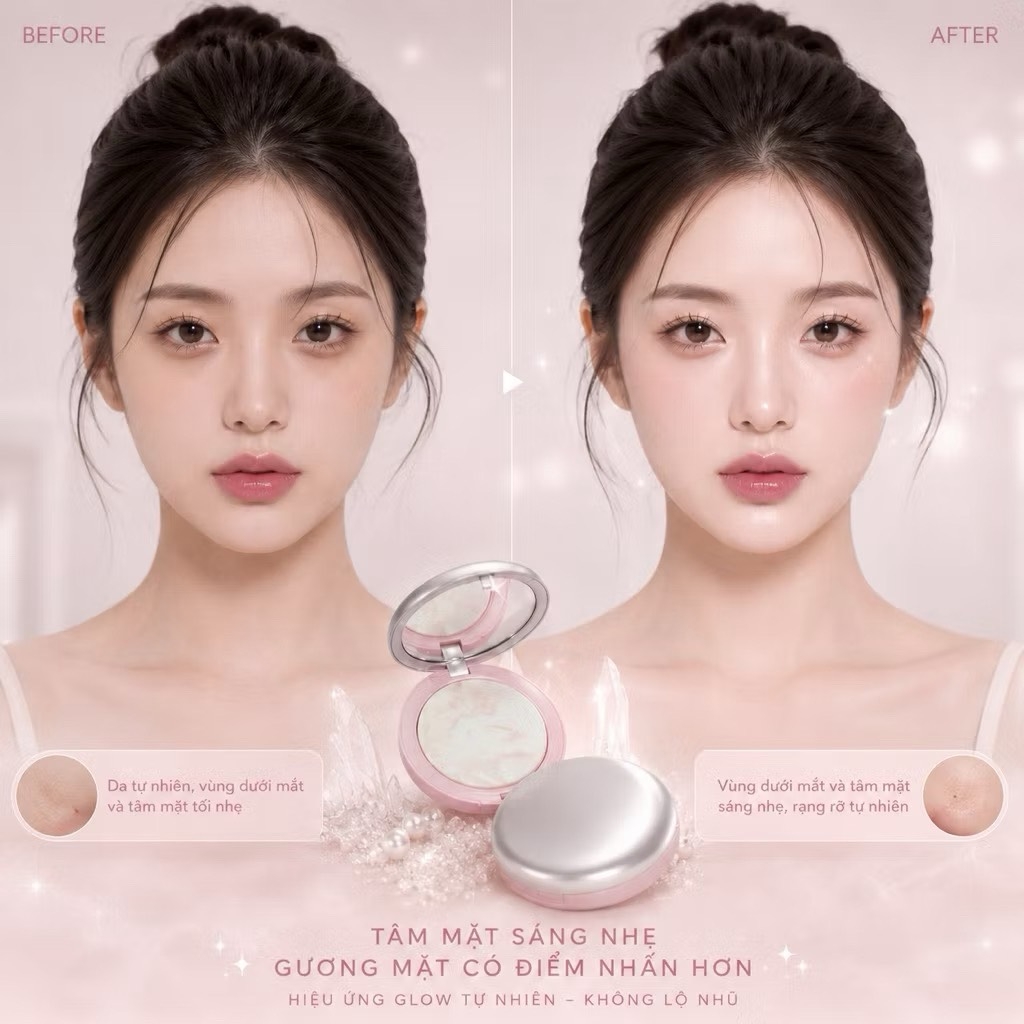 Phấn Phủ Nén Dreamer Umi LOLLIPOP FINISH Illuminating Powder Làm Sáng Trung Tâm Mặt, Tự Nhiên