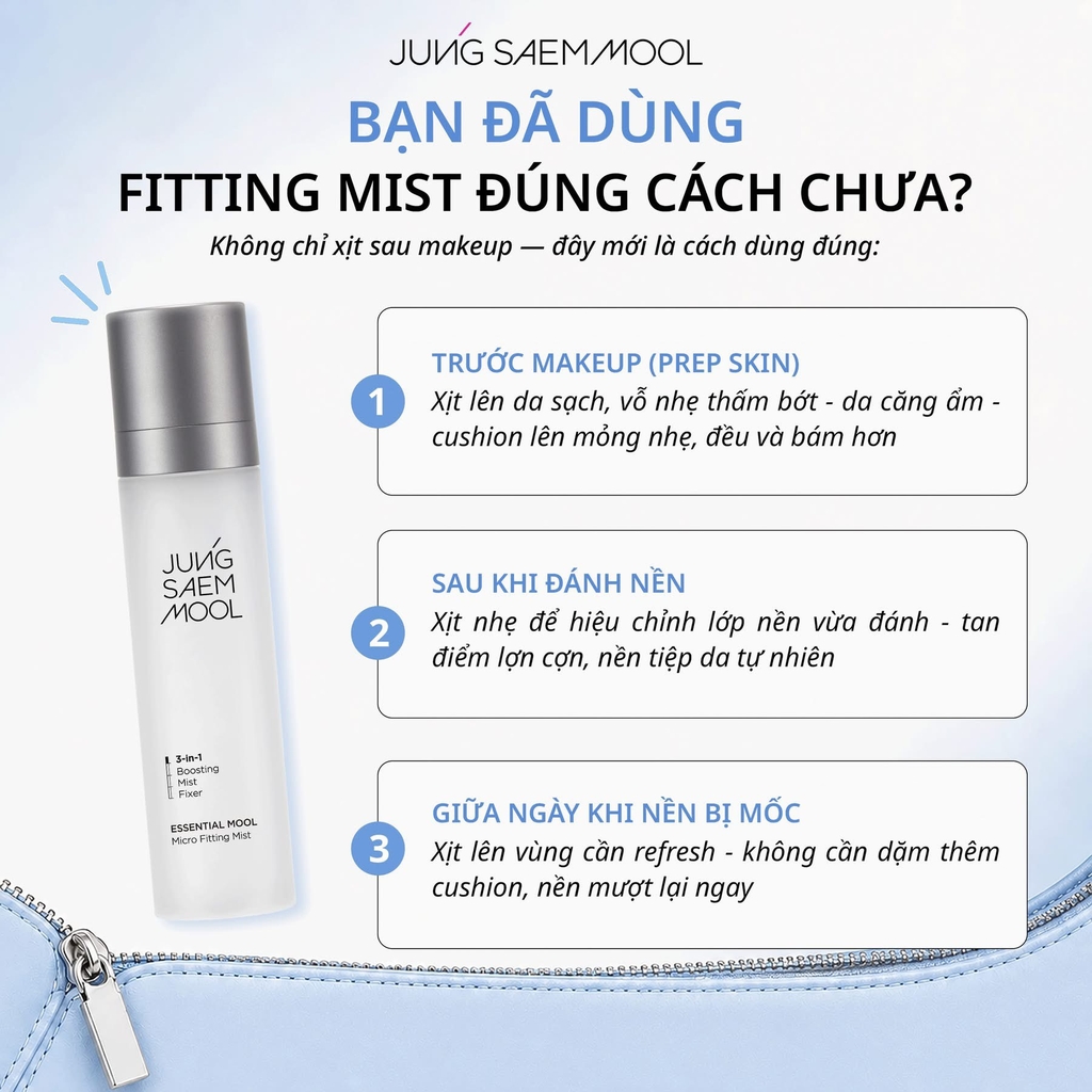 Xịt Khoá Nền Jung Saem Mool 3-in-1 Essential Mool Micro Fitting Mist