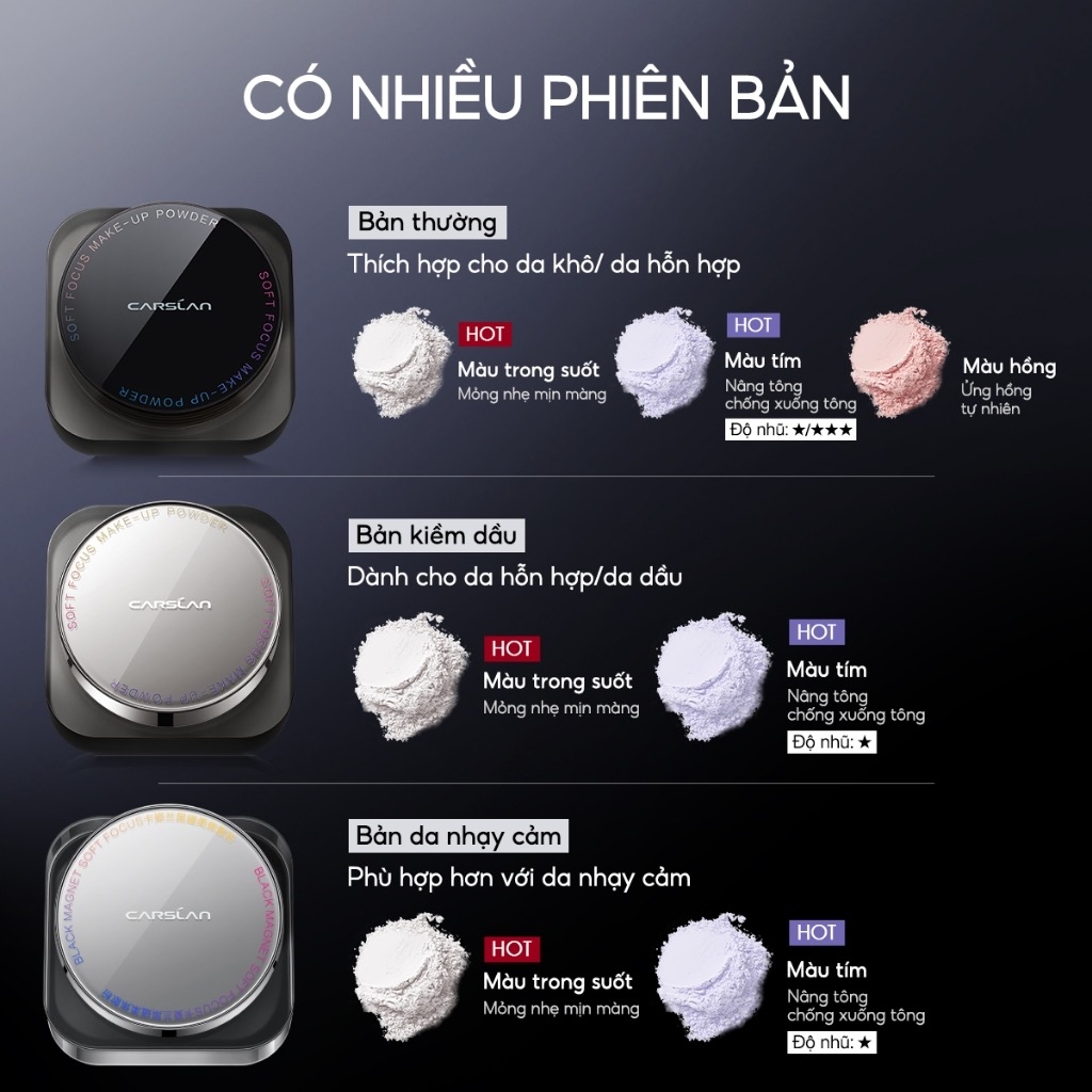 Phấn Phủ Bột Kiềm Dầu Carslan 8g