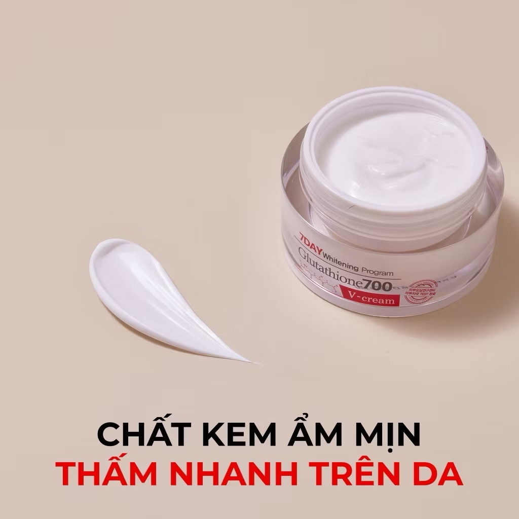 Kem Dưỡng Trắng Da Cấp Ẩm Đa Tầng Angel's Liquid 7 Day Whitening Program Glutathione 700 V-Cream