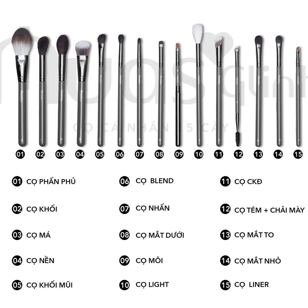 Bộ Cọ Cá Nhân Muas Glint 15 Cây