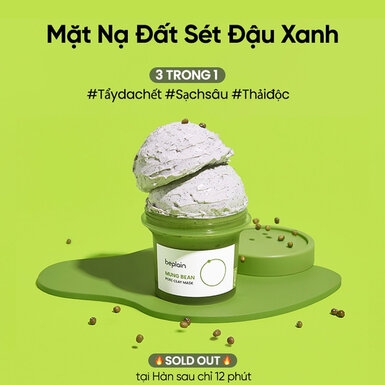 Mặt Nạ Đất Sét BEPLAIN Mung Bean Pore Clay Mask 120ml