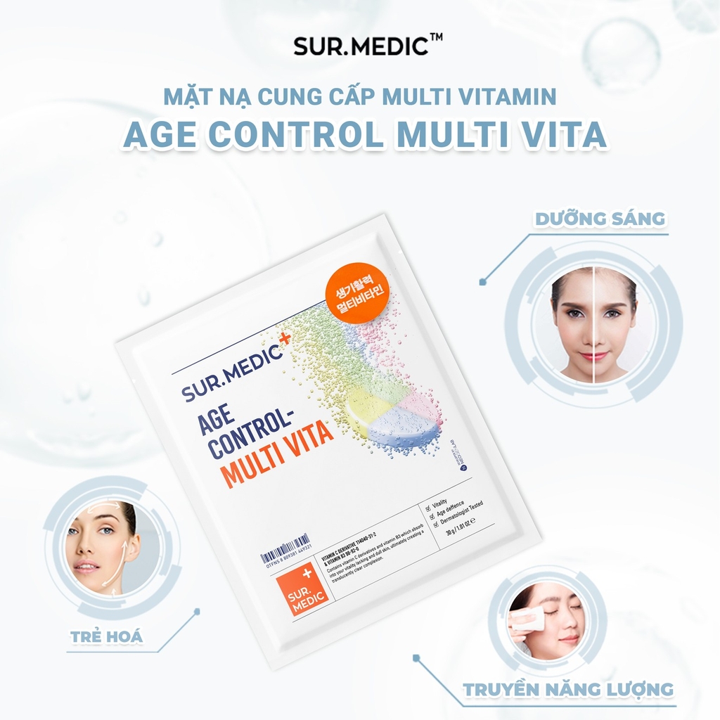 Mặt Nạ Căng Bóng Sur.Medic+ Cung Cấp Multi Vitamin 30g Age Control Multi Vita Mask 30g