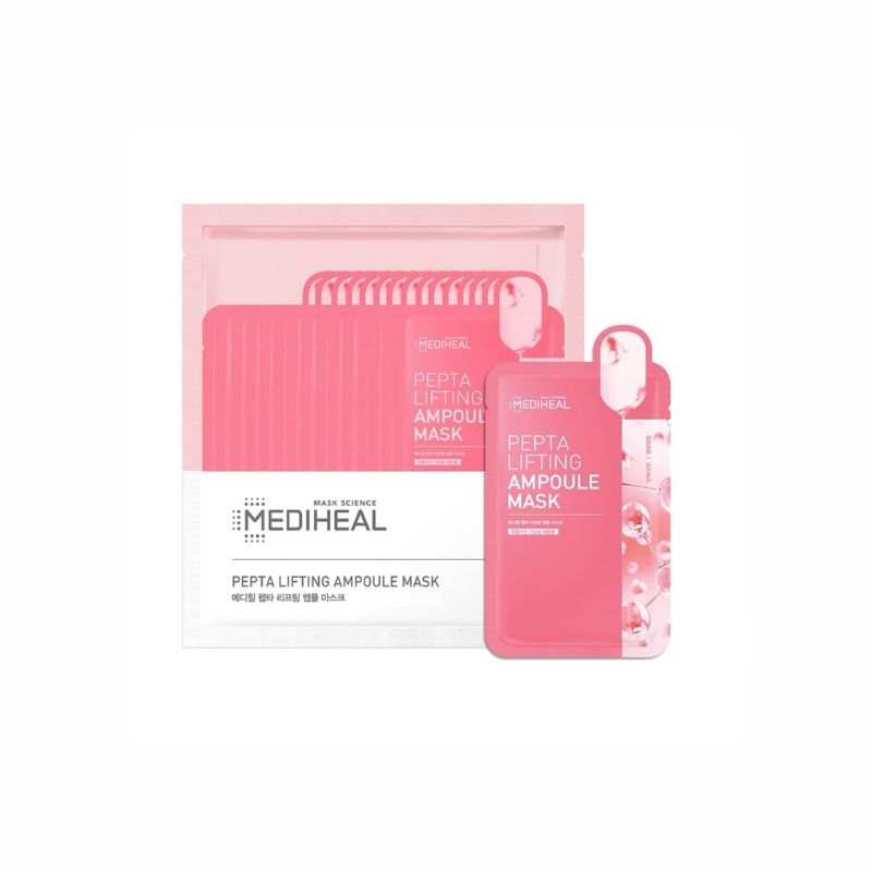 Mặt Nạ Nâng Cơ, Trẻ Hoá Da Mediheal Pepta Ampoule Mask (Hồng)