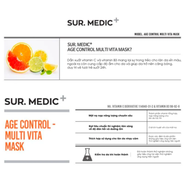 Mặt Nạ Căng Bóng Sur.Medic+ Cung Cấp Multi Vitamin 30g Age Control Multi Vita Mask 30g