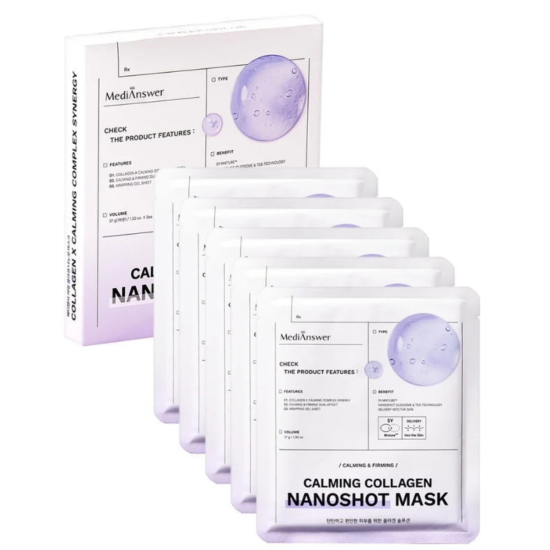 Mặt Nạ Thạch Làm Dịu Giảm Đỏ Medianswer Calming Collagen Nanoshot Mask 37g (Tím)