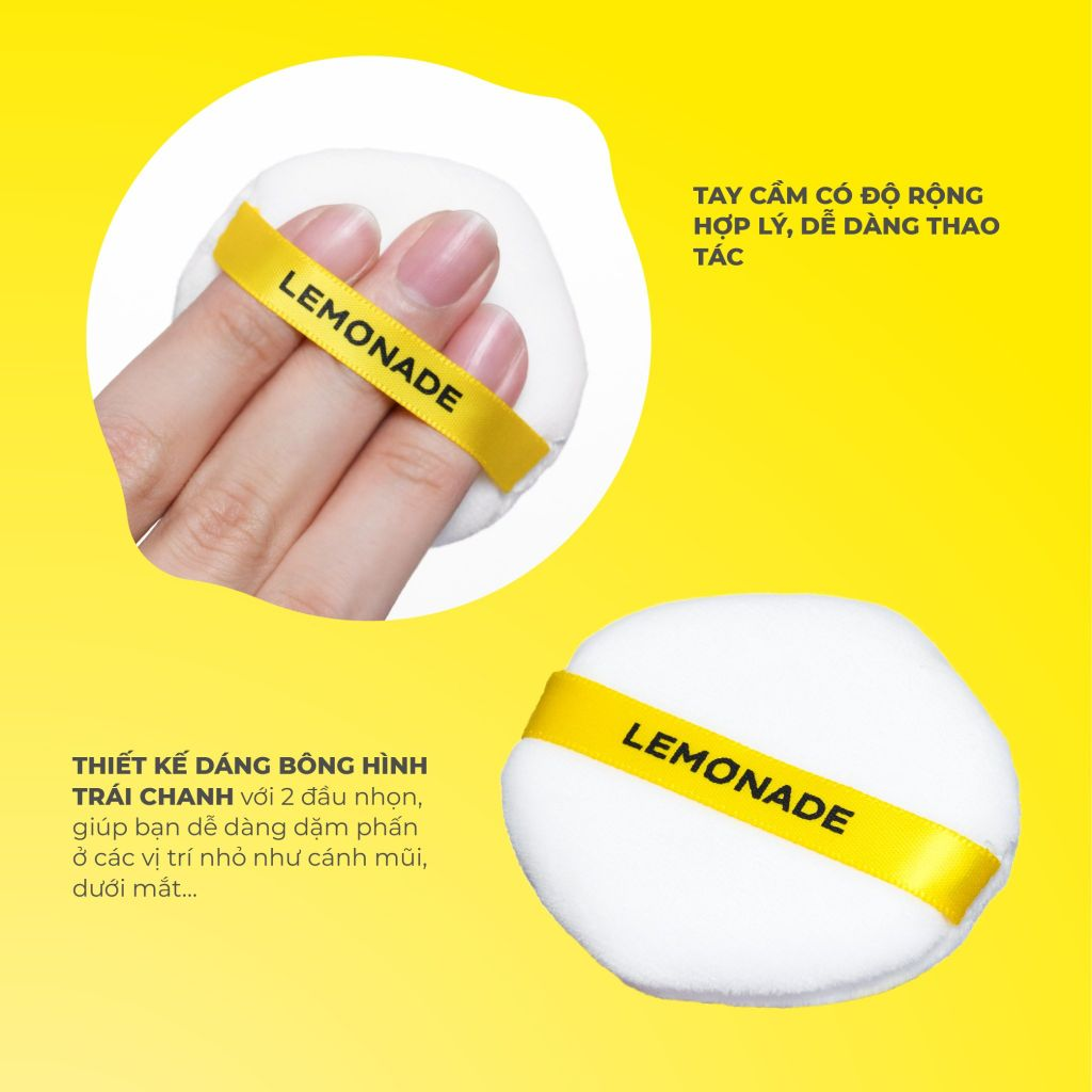 Bông Mút Trang Điểm Tán Bộ 2 bông phấn phủ Lemonade Loose Powder Puff Set 2 pcs