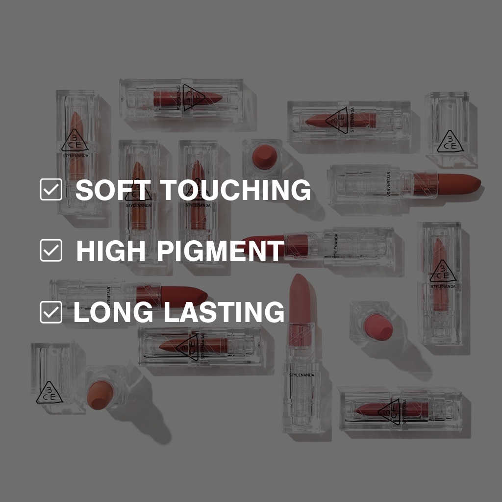 Son Thỏi Lì 3CE Soft Matte Lipstick  Transparent Shell 3.5g