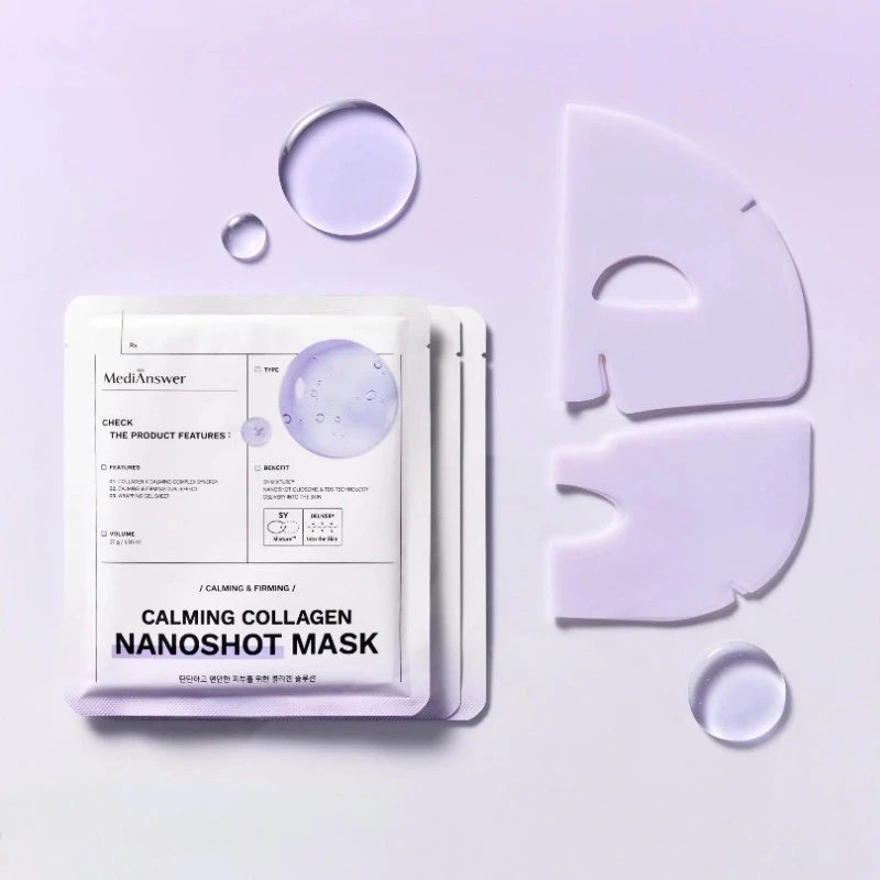 Mặt Nạ Thạch Làm Dịu Giảm Đỏ Medianswer Calming Collagen Nanoshot Mask 37g (Tím)