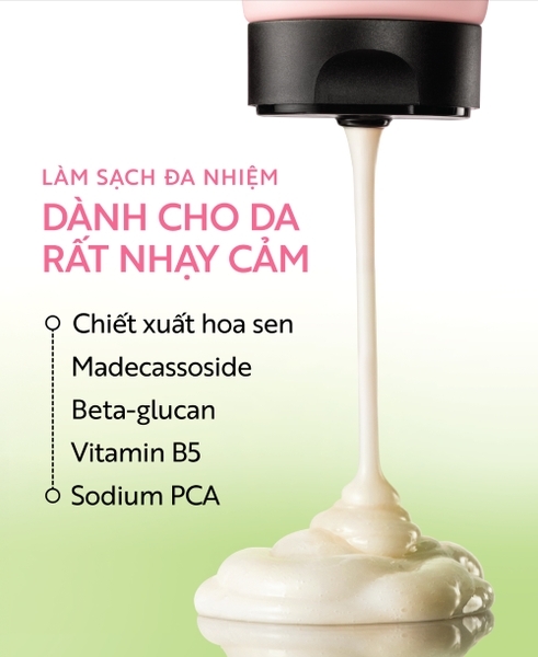 Sữa Rửa Mặt Sen Hậu Giang Cocoon Sạch Sâu Cấp Ẩm Làm Dịu Da Nhạy Cảm