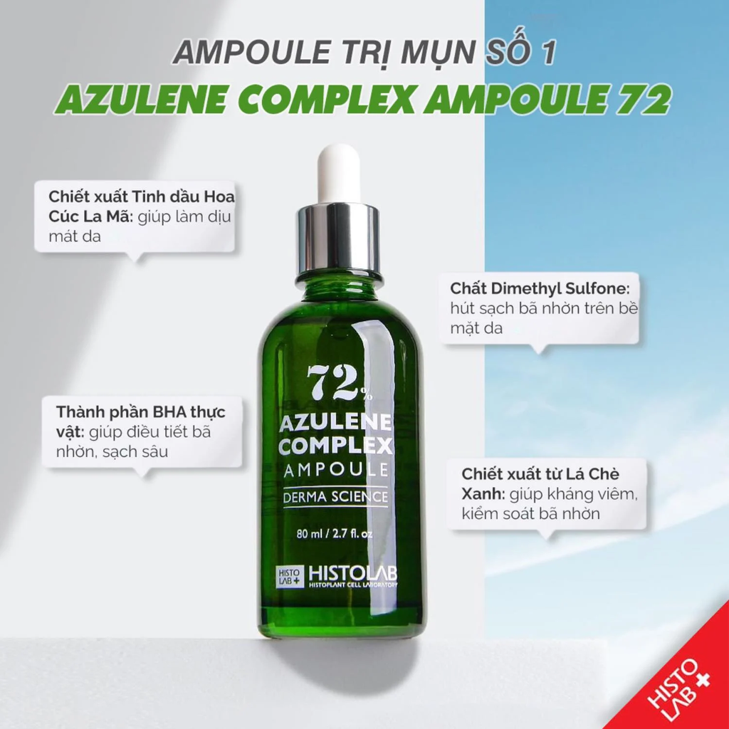 Tinh Chất Serum Histolab 72% Azulene Complex Ampoule Kiểm Soát Dầu, Giảm Mụn