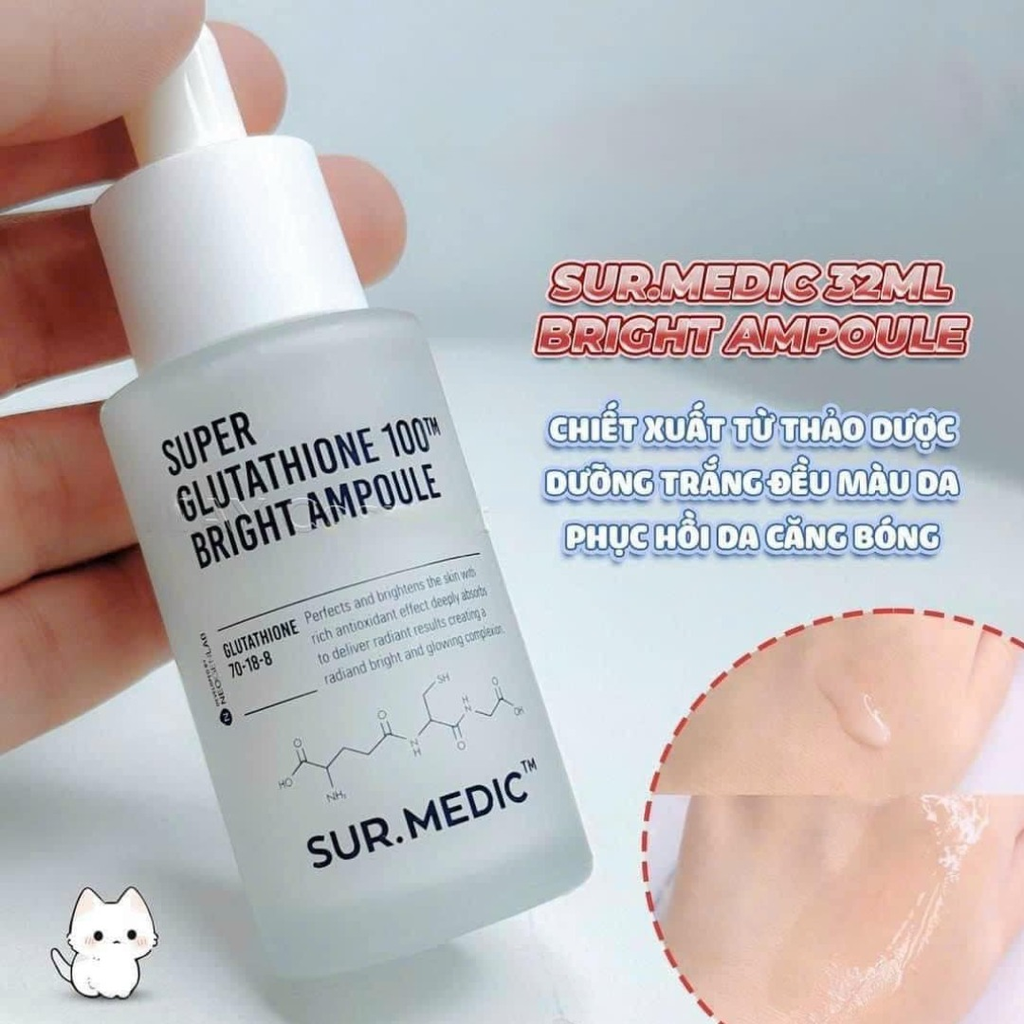 Tinh Chất SerumDưỡng Trắng Da Sur.Medic Super Glutathione 100 Bright Ampoule  32ml