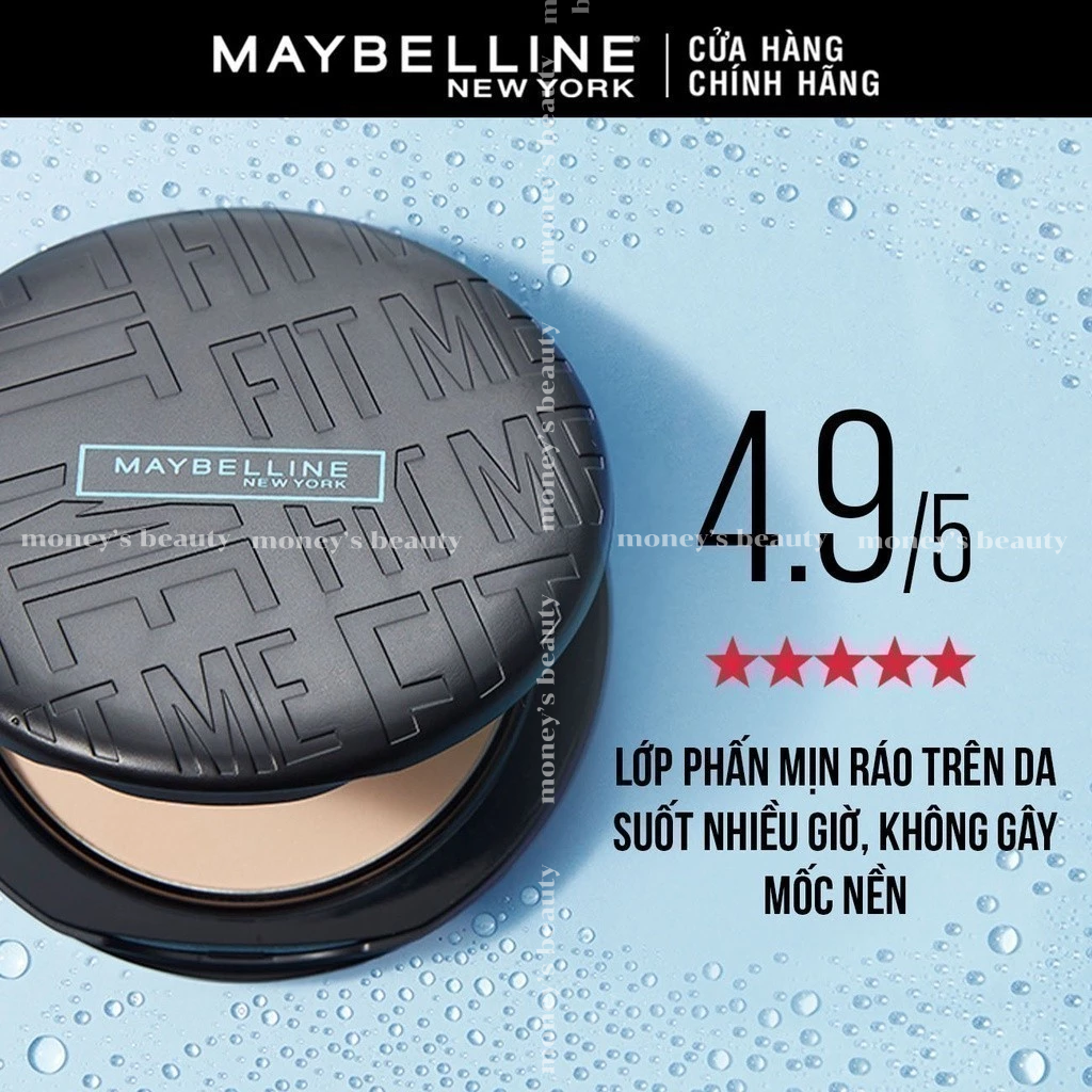 Phấn Phủ Kiềm Dầu Mịn Lì 16H, Che Phủ, Chống Nắng SPF32 PA+++ Maybelline New York Fit Me