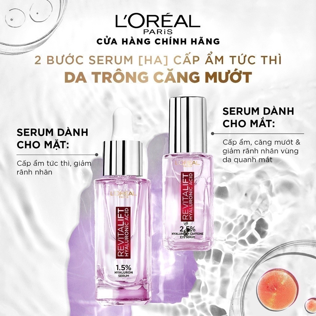 Serum L'Oreal Tinh Chất Cấp Ẩm, Cải Thiện Nếp Nhăn L'Oreal Revitalift 1.5% Hyaluronic Acid Serum