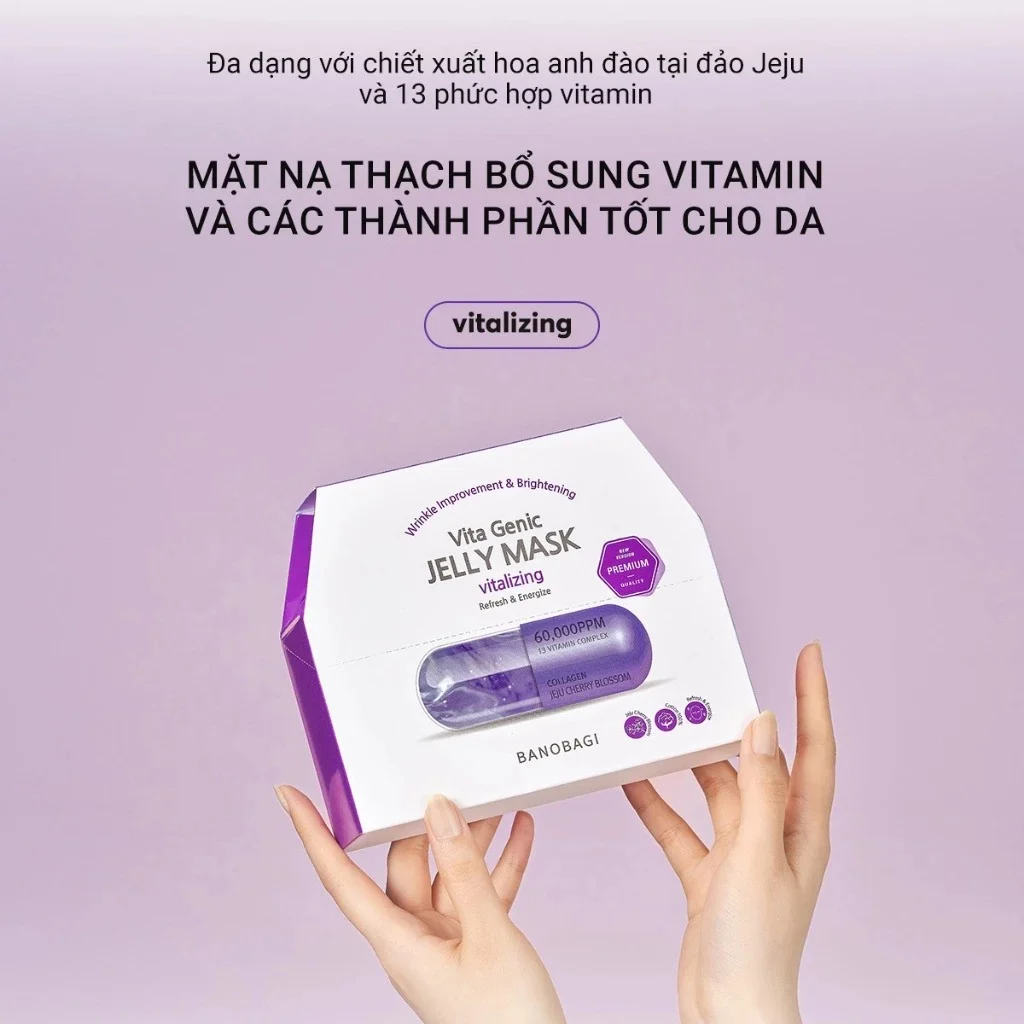 Mặt Nạ Banobagi Premium Vita Genic Jelly Mask Vitalizing Nâng Cơ, Chống Lão Hóa 30g (Tím)