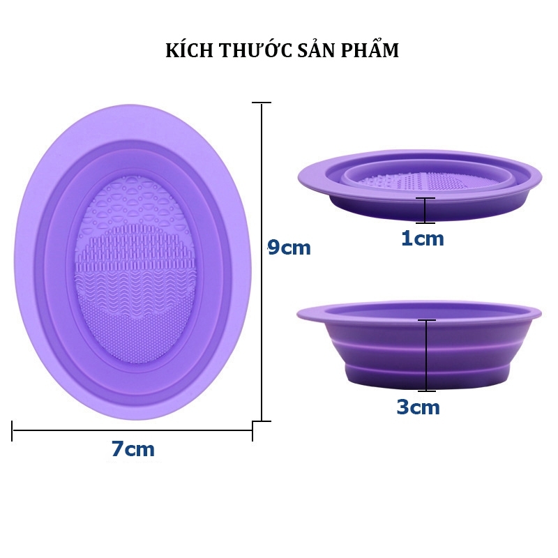 Dụng Cụ Rửa Cọ Mút Trang Điểm Có Thể Gấp Gọn Đa Năng