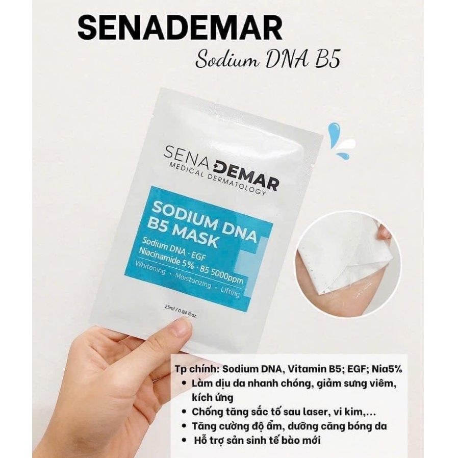 Mặt Nạ Cấp Ẩm, Dưỡng Trắng, Phục Hồi Da Sena Demar Sodium DNA B5
