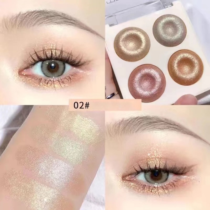 Phấn Bắt Sáng MSYAHO 4 Color Power Highlight Makeup Palette Glitter Eyeshadow Palette Gold Bronze