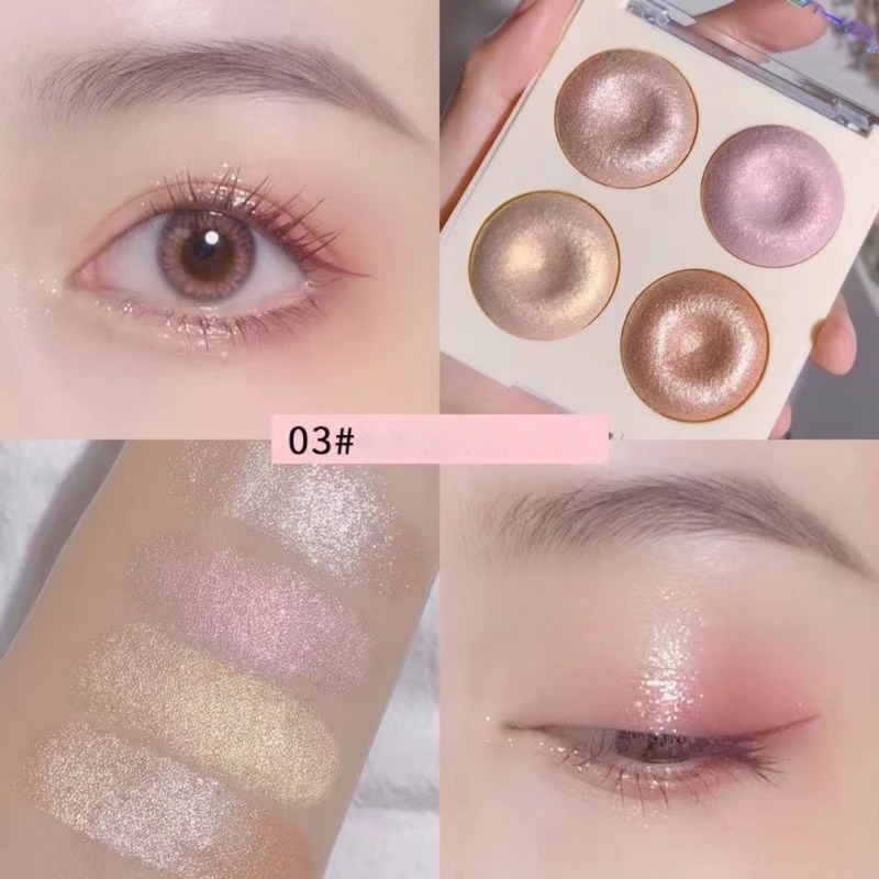 Phấn Bắt Sáng MSYAHO 4 Color Power Highlight Makeup Palette Glitter Eyeshadow Palette Gold Bronze