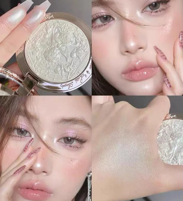 Phấn Bắt Sáng Flower Knows Little Angel Embossed Highlighter Bắt Sáng Nhẹ Nhàng Giúp Da Căng Bóng