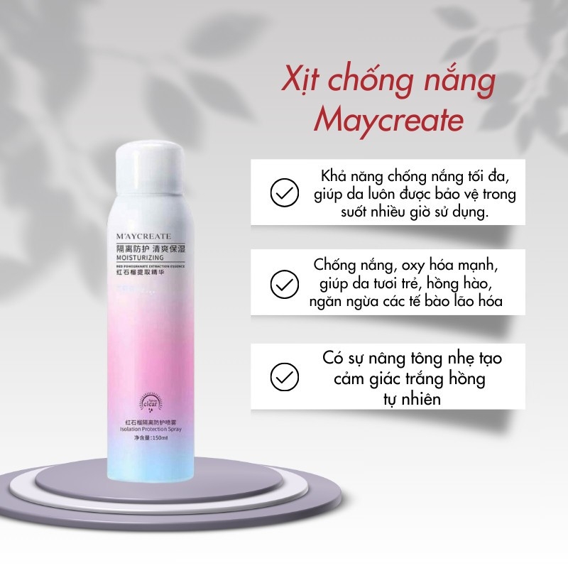 Xịt Chống Nắng Trắng Da M'aycreate
