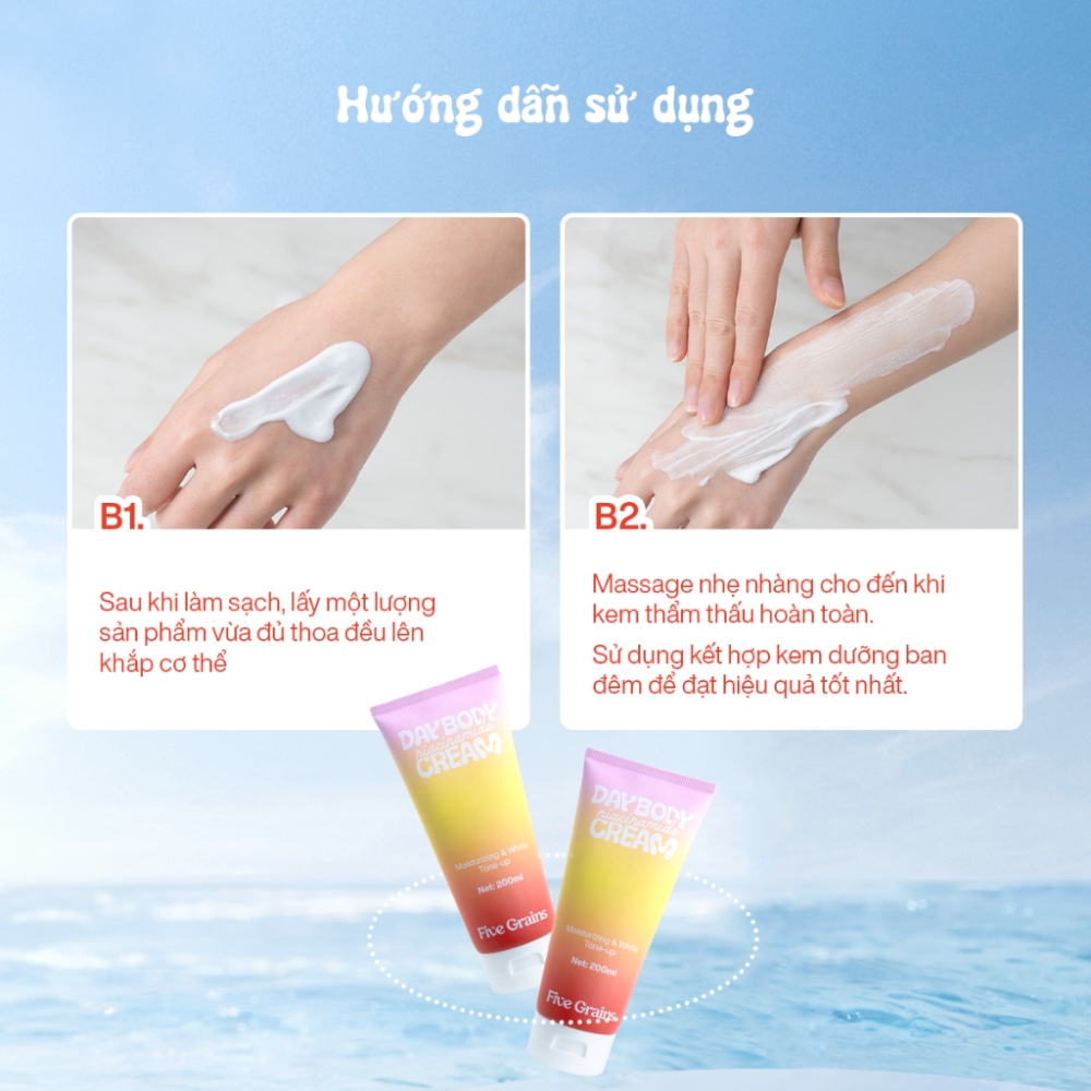 Kem Dưỡng Five Grains Trắng Da Niacinamide, Alpha-Arbutin Nâng Tone Ban Ngày 200ml