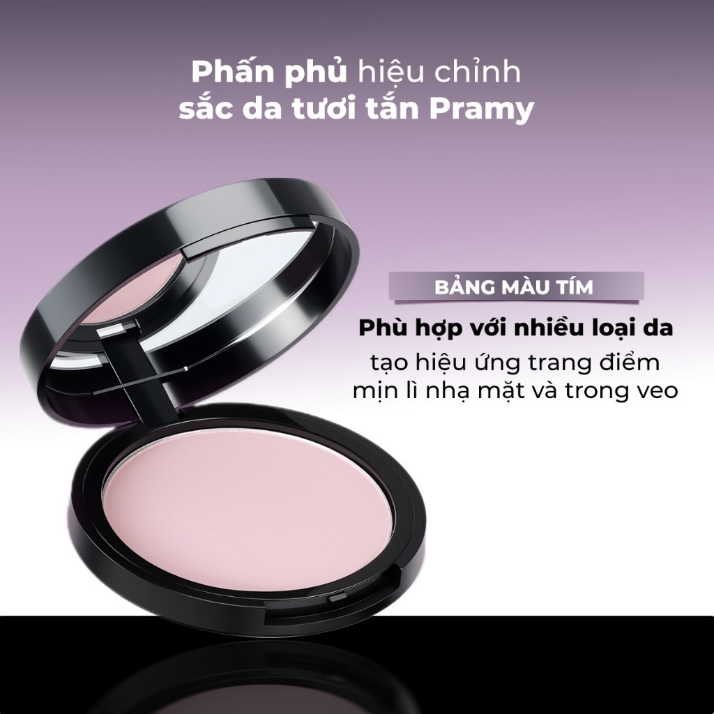 Phấn Phủ Nén Hiệu Chỉnh Sắc Da Tươi Tắn Nhung Mịn PRAMY Sheer Velvet Mist Pressed Powder 8G