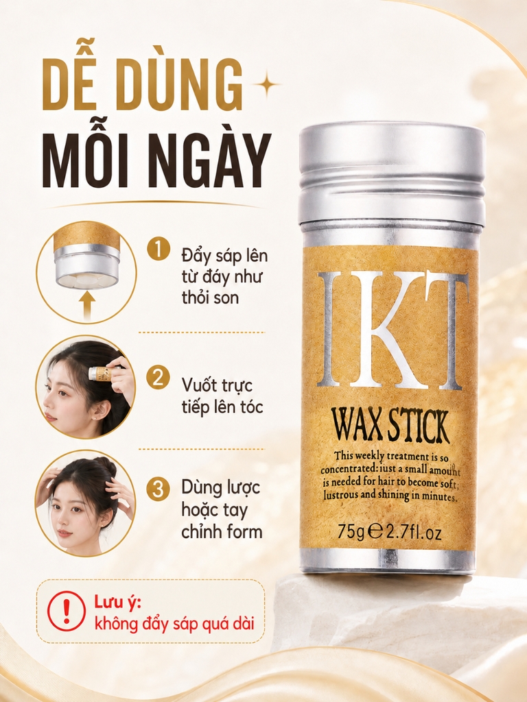 Sáp Thỏi Tạo Hình Giữ Nếp Tóc IKT Wax Stick 75g