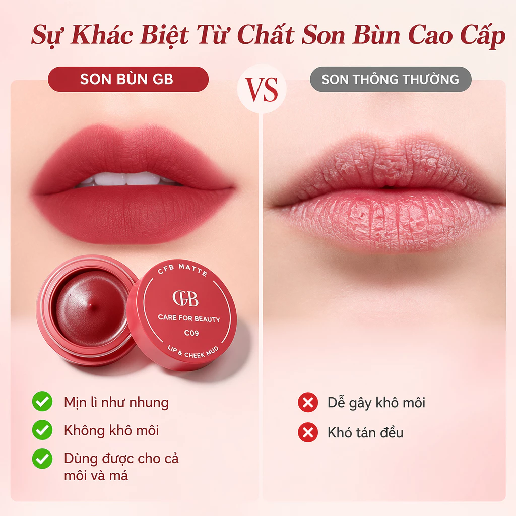 Son Hủ Bùn CFB Beauty Bền Màu Không Khô Môi 5g