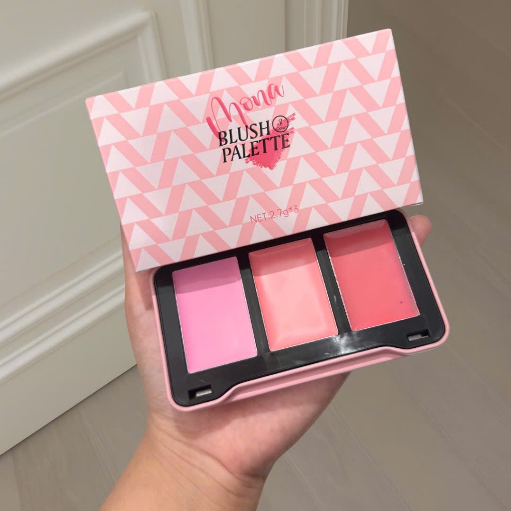 Má Hồng Kem Mona Cream Palette Blush  3 ô