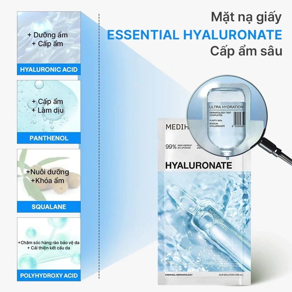 Mặt Nạ Dưỡng Ẩm Sâu, Chống Lão Hóa Mediheal Essential Mask