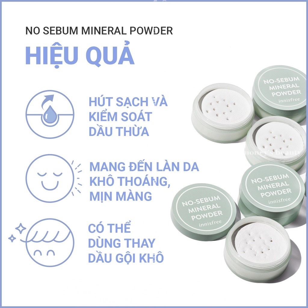 Phấn Phủ Bột Kiềm Dầu Giữ Da Luôn Mịn Màng Innisfree No-Sebum Mineral Powder 5g