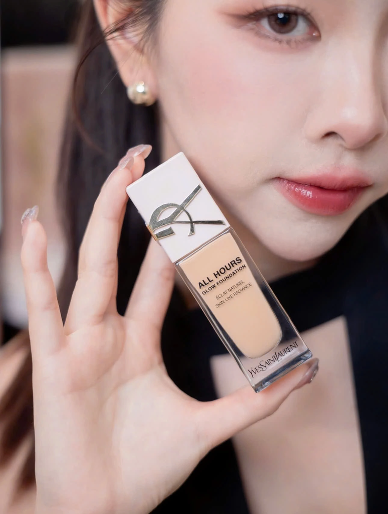 Kem Nền YSL All Hours Glow Foundation Éclat Naturel Skin-Like Radiance Nắp Hồng