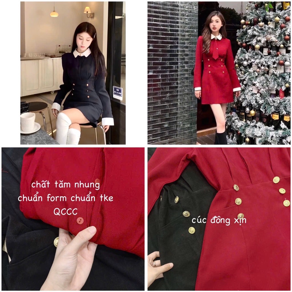 VÁY PHỐI CÚC ĐỒNG LY CHIẾT NỮ THU ĐÔNG SẴN (SALE 123K)