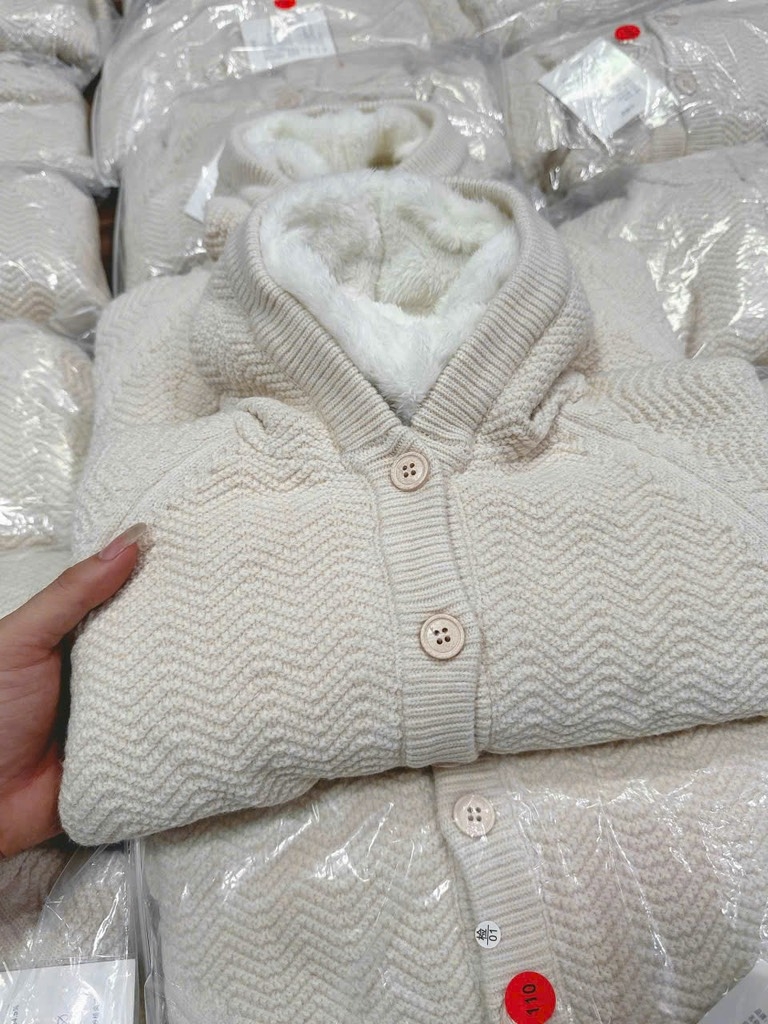 ÁO KHOÁC LEN LÓT LÔNG DÀI TAY BÉ TRAI BÉ GÁI SẴN