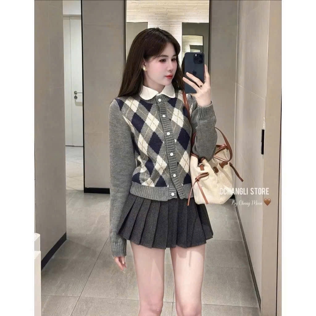 ÁO LEN CARDIGAN TRÁM QC NỮ THU ĐÔNG