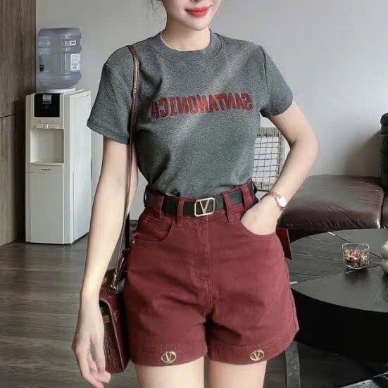 SET COTTON THÊU CHỮ SOOC BÒ ĐỎ NỮ SẴN